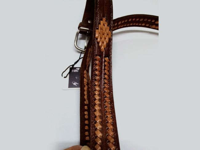 Reparación de Calzado y Duplicado de Llaves Contrera cinturón piel con diseño de trenzas